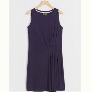 Anthropologie Nellie Pleated Tee Dress Sleeveless Navy Blue